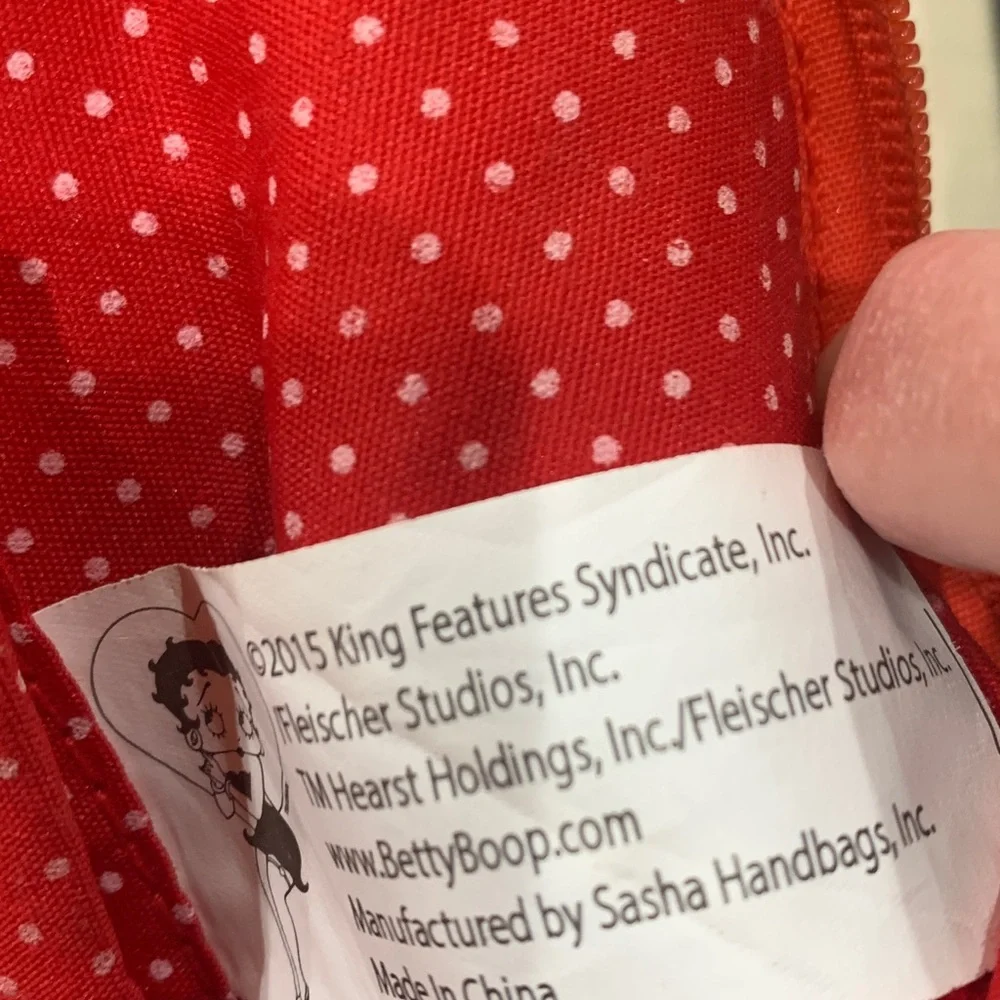 Betty Boop red print pattern purse - Picture 5 of 7